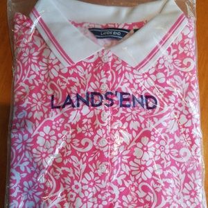Lands End Mesh Polo Preppy Golf Shirt Plus size 2X